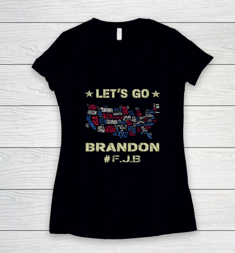 Let's Go Brandon Conservative Anti Liberal FJB Women's V-Neck T-Shirt