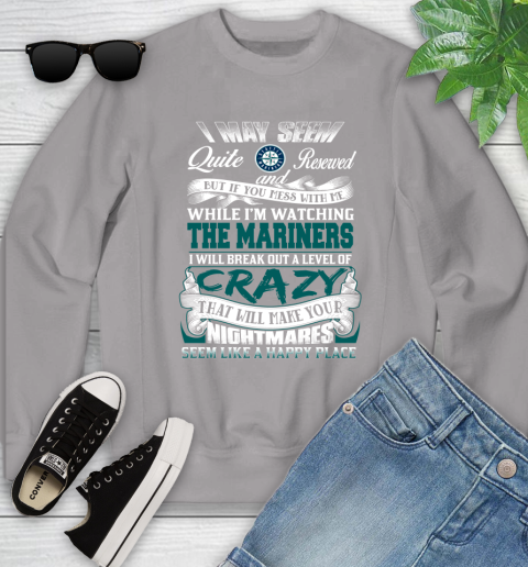Seattle Mariners MLB Baseball Don't Mess With Me While I'm Watching My Team Youth Sweatshirt 3