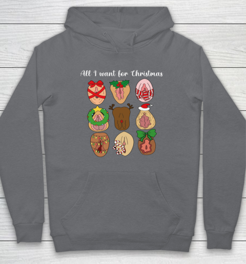 All I Want For Christmas Is Pussy Ugly Christmas Funny Naughty Santa Hoodie 3