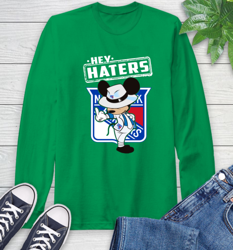 NHL Hey Haters Mickey Hockey Sports New York Rangers Long Sleeve T-Shirt 8