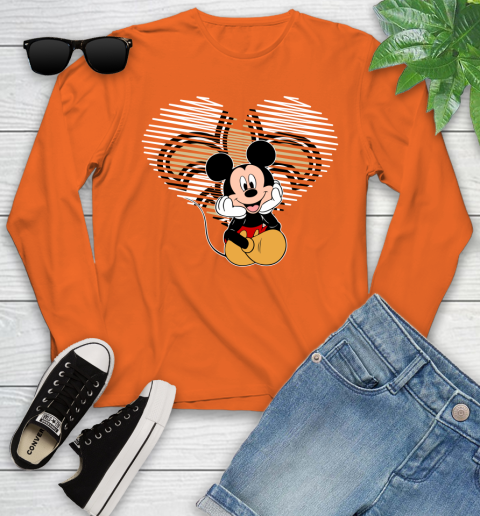 NFL New Orleans Saints The Heart Mickey Mouse Disney Football T Shirt_000 Youth Long Sleeve 3