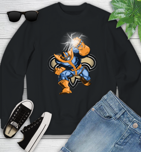 New Orleans Saints NFL Football Thanos Avengers Infinity War Marvel Youth Sweatshirt
