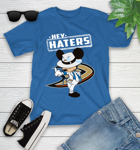 NHL Hey Haters Mickey Hockey Sports Anaheim Ducks Youth T-Shirt 12
