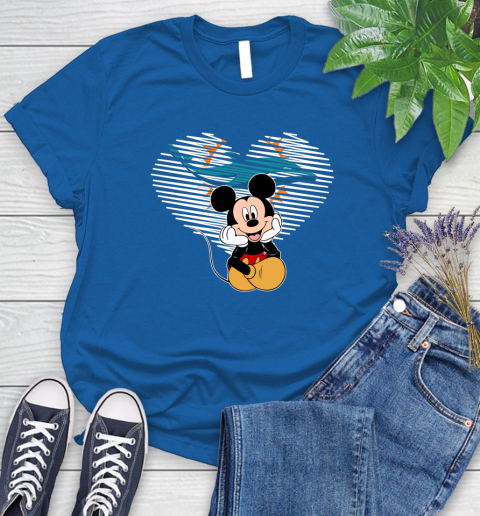 NFL Miami Dolphins The Heart Mickey Mouse Disney Football T Shirt_000 Women's T-Shirt 12