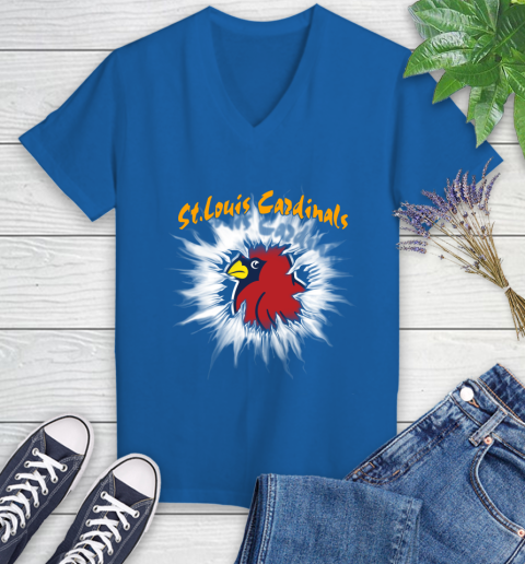 St.Louis Cardinals MLB Baseball Adoring Fan Rip Sports Women's V-Neck T-Shirt 10