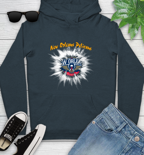 New Orleans Pelicans NBA Basketball Rip Sports Youth Hoodie 10
