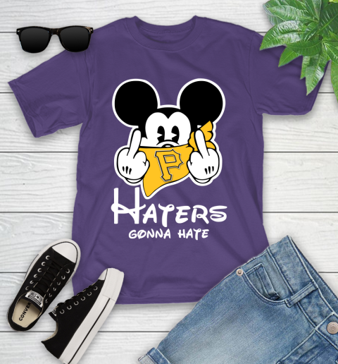 MLB Pittsburgh Pirates Haters Gonna Hate Mickey Mouse Disney Baseball T Shirt_000 Youth T-Shirt 3