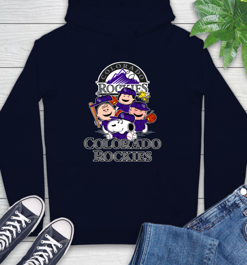 MLB Colorado Rockies Snoopy Charlie Brown Woodstock The Peanuts Movie Baseball T Shirt_000 Hoodie 3