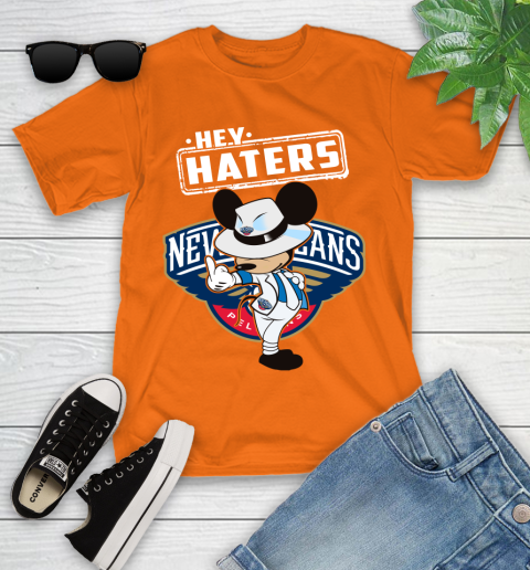NBA Hey Haters Mickey Basketball Sports New Orleans Pelicans Youth T-Shirt 9