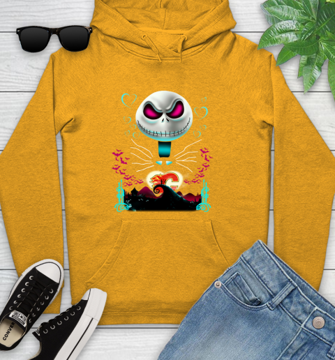 NHL Calgary Flames Jack Skellington Sally The Nightmare Before Christmas Hockey Youth Hoodie 2