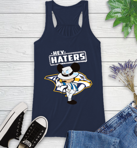 NHL Hey Haters Mickey Hockey Sports Nashville Predators Racerback Tank 9