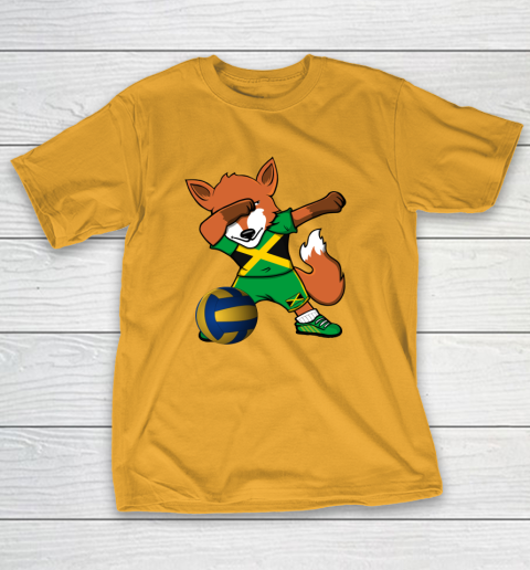 Dabbing Fox Jamaica Volleyball Fans Jersey Jamaican T-Shirt 3