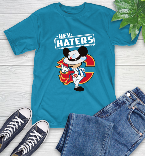 NHL Hey Haters Mickey Hockey Sports Calgary Flames T-Shirt 9