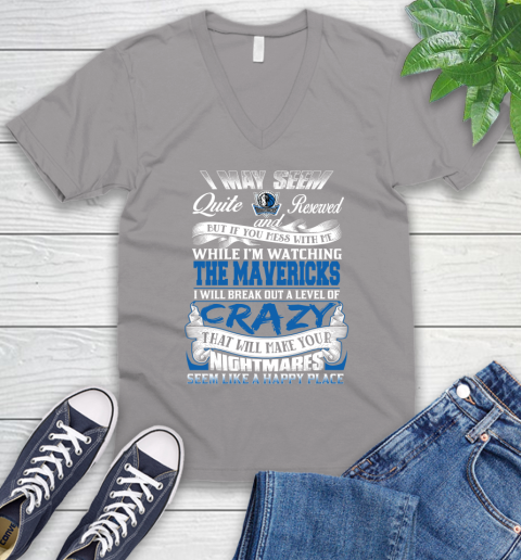 Dallas Mavericks NBA Basketball Don't Mess With Me While I'm Watching My Team V-Neck T-Shirt 3