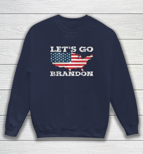 Let's Go Brandon Joe Biden Chant Impeach Biden USA Flag FJB Sweatshirt 2