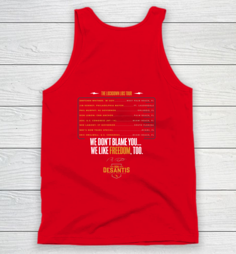 Escape To Florida Shirt Ron DeSantis (Print on front and back) Tank Top 9