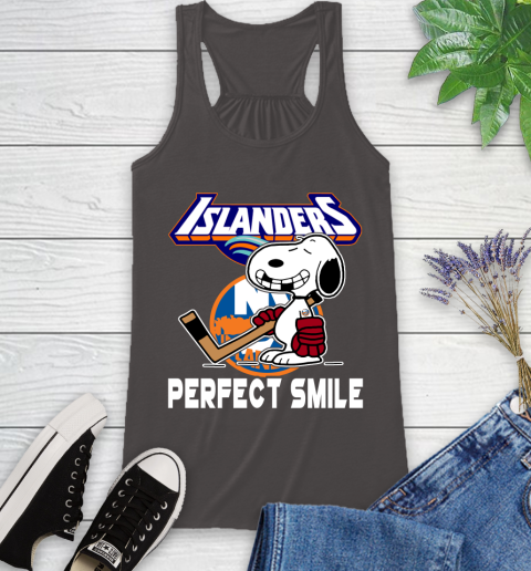NHL New York Islanders Snoopy Perfect Smile The Peanuts Movie Hockey T Shirt Racerback Tank 11