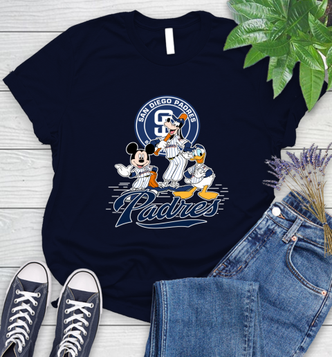 MLB San Diego Padres Mickey Mouse Donald Duck Goofy Baseball T Shirt Women's T-Shirt 2