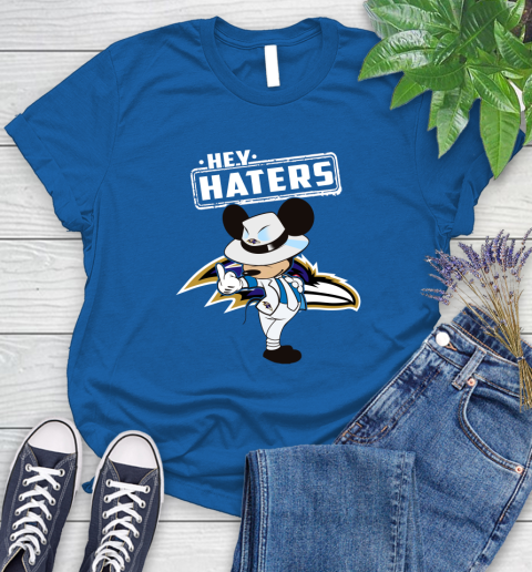 NFL Hey Haters Mickey Football Sports Baltimore Ravens Women's T-Shirt 12