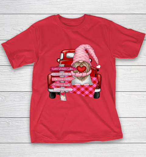 Valentine Vintage Red Truck Gnomes You And Me Valentines Day Youth T-Shirt 16