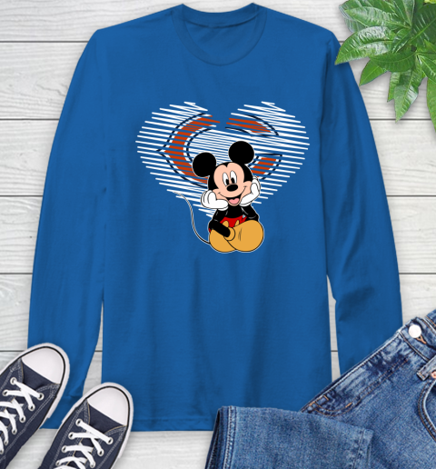 NFL Chicago Bears The Heart Mickey Mouse Disney Football T Shirt_000 Long Sleeve T-Shirt 10