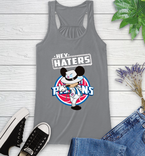 NBA Hey Haters Mickey Basketball Sports Detroit Pistons Racerback Tank 4