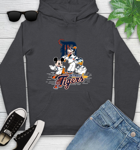 MLB Detroit Tigers Mickey Mouse Donald Duck Goofy Baseball T Shirt Youth Hoodie 8