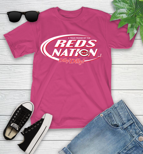 MLB A True Friend Of The Cincinnati Reds Dilly Dilly Baseball Sports Youth T-Shirt 11