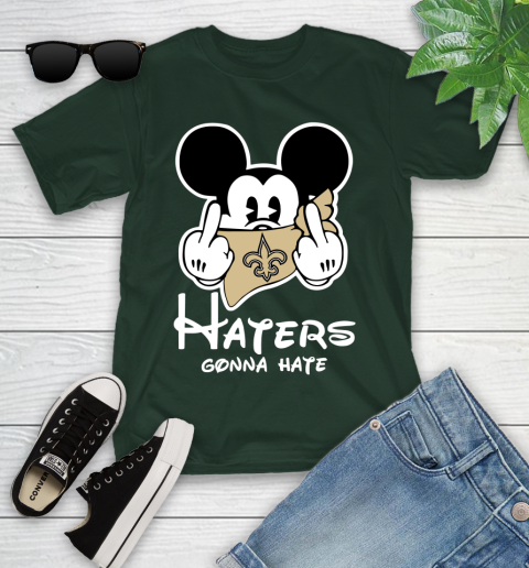 NFL New Orleans Saints Haters Gonna Hate Mickey Mouse Disney Football T Shirt Youth T-Shirt 5