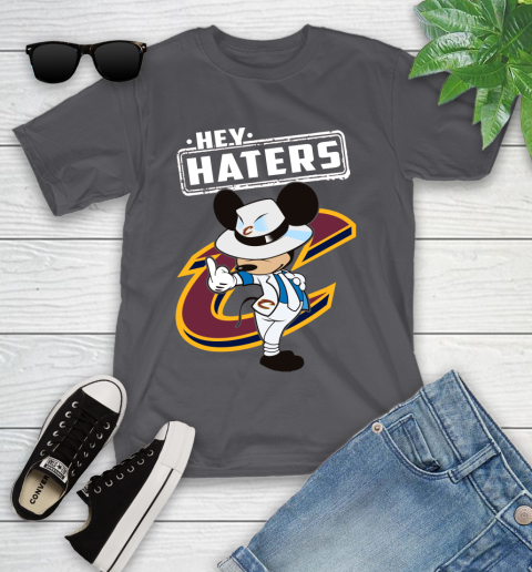 NBA Hey Haters Mickey Basketball Sports Cleveland Cavaliers Youth T-Shirt 6