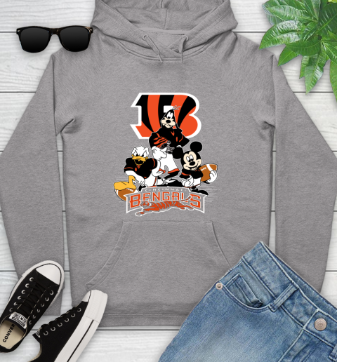 NFL Cincinnati Bengals Mickey Mouse Donald Duck Goofy Football Shirt Youth Hoodie 6