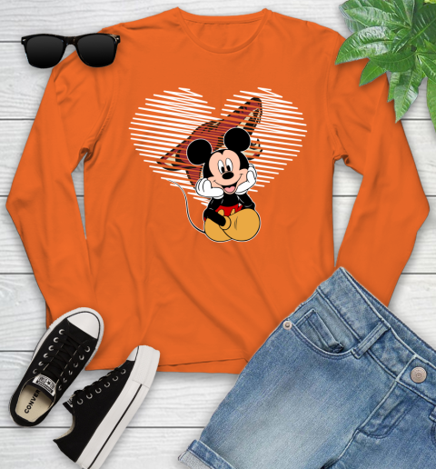 NHL Arizona Coyotes The Heart Mickey Mouse Disney Hockey Youth Long Sleeve 3