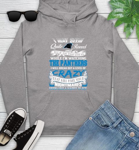 Carolina Panthers NFL Football Don't Mess With Me While I'm Watching My Team Youth Hoodie 6