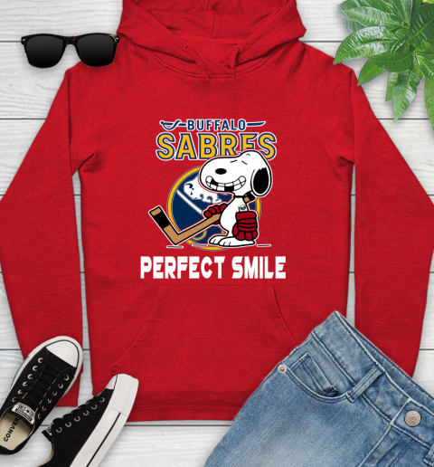 NHL Buffalo Sabres Snoopy Perfect Smile The Peanuts Movie Hockey T Shirt Youth Hoodie 12