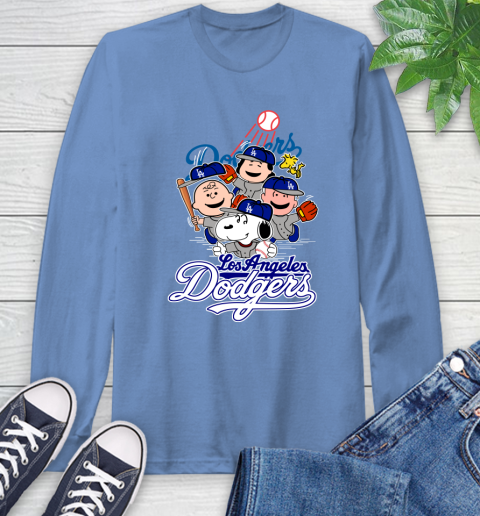 MLB Los Angeles Dodgers Snoopy Charlie Brown Woodstock The Peanuts Movie Baseball T Shirt_000 Long Sleeve T-Shirt 12