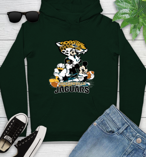 NFL Jacksonville Jaguars Mickey Mouse Donald Duck Goofy Football Shirt Youth Hoodie 14