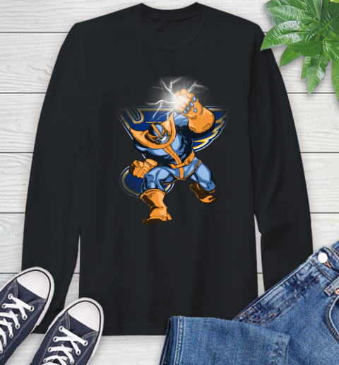 St.Louis Blues NHL Hockey Thanos Avengers Infinity War Marvel Long Sleeve T-Shirt