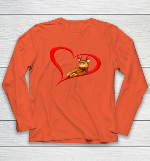 Funny Abyssinian Cat Valentine Pet Kitten Cat Lover Long Sleeve T-Shirt 3