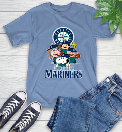 MLB Seattle Mariners Snoopy Charlie Brown Woodstock The Peanuts Movie Baseball T Shirt_000 T-Shirt 12