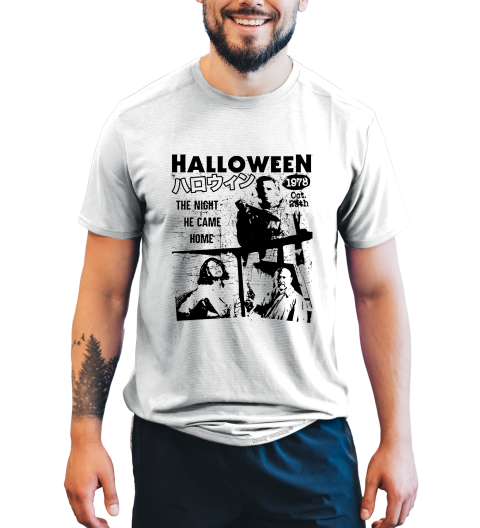 Halloween T Shirt, The Night He Came Home Tshirt, Michael Myers Japanese Style T Shirt, Halloween Gifts