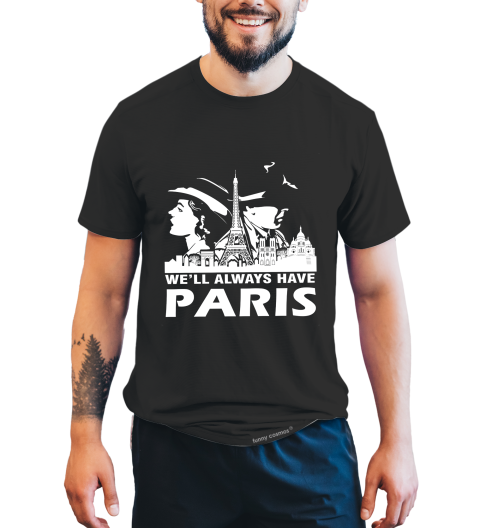 Casablanca T Shirt, We'll Always Have Paris Tshirt, Rick Blaine Ilsa Lund T Shirt