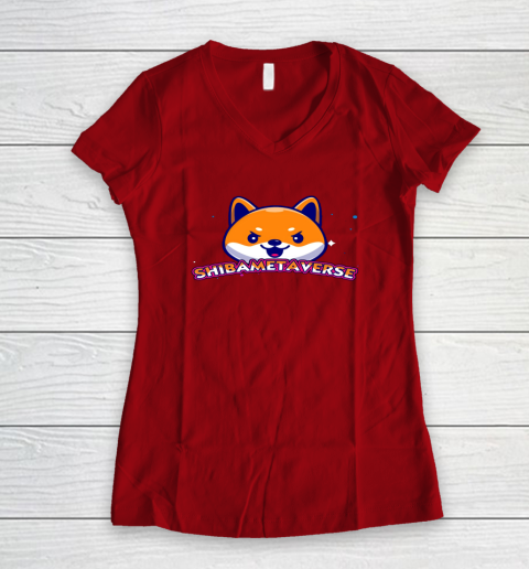 Shiba Metaverse Coin Crypto Cryptocurrency Women's V-Neck T-Shirt 4
