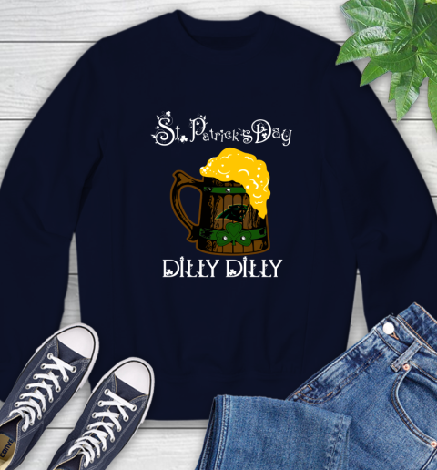 NFL Carolina Panthers St Patrick's Day Dilly Dilly Beer Football Sports Sweatshirt 2