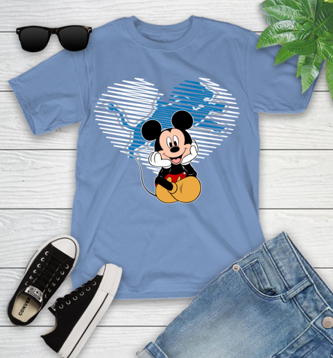 NFL Detroit Lions The Heart Mickey Mouse Disney Football T Shirt_000 Youth T-Shirt 15