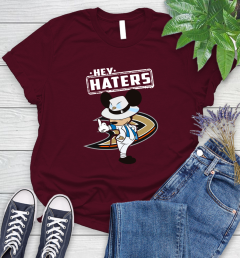 NHL Hey Haters Mickey Hockey Sports Anaheim Ducks Women's T-Shirt 7