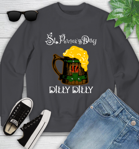 NFL Cincinnati Bengals St Patrick's Day Dilly Dilly Beer Football Sports Youth Sweatshirt 5