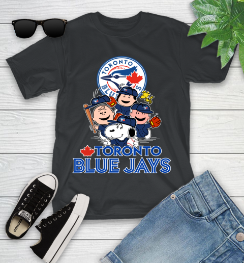 MLB Toronto Blue Jays Snoopy Charlie Brown Woodstock The Peanuts Movie Baseball T Shirt_000 Youth T-Shirt