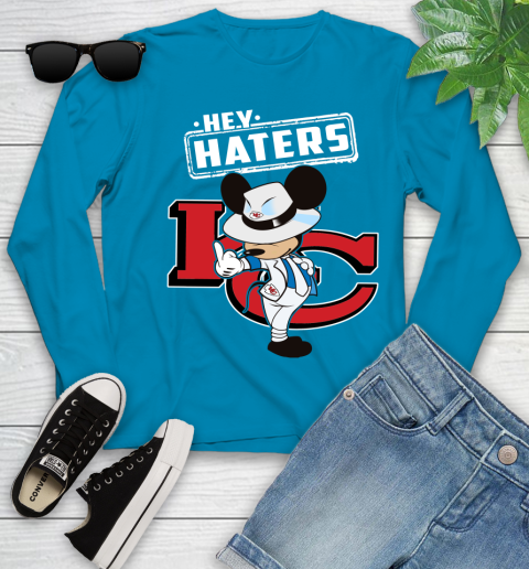 NFL Hey Haters Mickey Football Sports Kansas City Chiefs Youth Long Sleeve 8