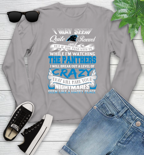 Carolina Panthers NFL Football Don't Mess With Me While I'm Watching My Team Youth Long Sleeve 5