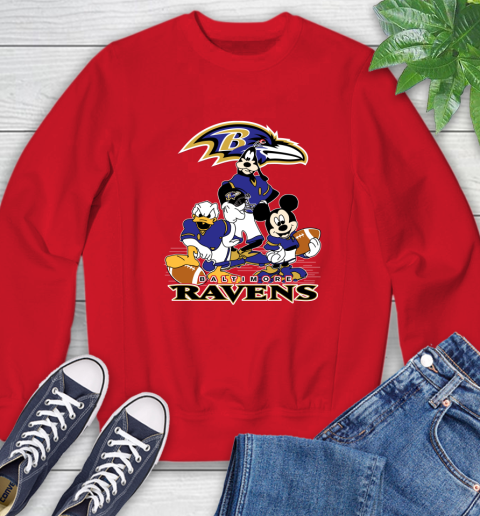 NFL Baltimore Ravens Mickey Mouse Donald Duck Goofy Football Shirt Sweatshirt 10